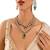 Gold plated green stone layered necklace set