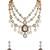 Gold plated multicolor stone layered necklace set