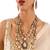 Gold plated multicolor stone layered necklace set