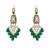 Gold plated green stone choker necklace set
