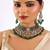Gold plated green stone choker necklace set