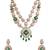 Gold plated green stone necklace set