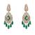 Gold plated green stone necklace set