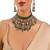 Gold plated green stone choker necklace set