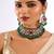 Gold plated green stone necklace set
