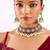Gold plated pink stone pearl choker set