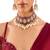Gold plated pink stone pearl choker set