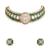 Gold plated green stone choker necklace set