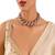 Gold plated pink stone choker necklace set