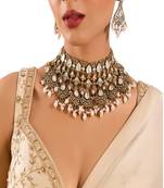 Gold plated pearl necklace set