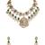 Gold plated green stone choker necklace set