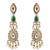Gold plated green stone choker necklace set