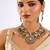Gold plated green stone choker necklace set