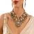 Gold plated green stone choker necklace set