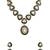 Gold plated green stone necklace set