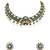 Gold plated green stone choker necklace set