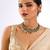 Gold plated green stone choker necklace set