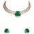 Gold plated green stone choker necklace set