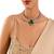 Gold plated green stone choker necklace set