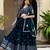 Teal Blue Georgette Zari Sequins Embroidery Work Lehenga Choli For Women