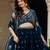 Teal Blue Georgette Zari Sequins Embroidery Work Lehenga Choli For Women