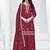 Maroon vichitra silk embroidered plazzo suit