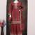 Maroon vichitra silk embroidered plazzo suit