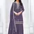 Violet vichitra silk embroidered Palazzo suit