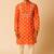 Navratri orange crepe kurta set for mens