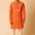 Navratri orange crepe kurta set for mens