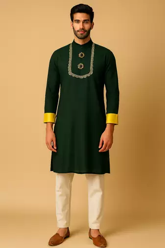Navratr green rayon navratri kurta set for mens