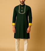 Navratr green rayon navratri kurta set for mens