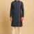 Navratri blue cotton kurta set for mens
