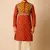 Navratri orange cotton kurta set for mens