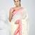 Off white cotton saree with beige border and traditional woven pallu