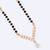 Traditional stylish oval shape gold plated black beaded adjustable chain mangalsutra for women