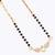 Traditional eye-catchy leaf and heart shape gold plated black beaded adjustable chain mangalsutra for women
