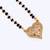 Traditional incredible heart shape gold plated black beaded adjustable chain mangalsutra for women