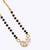 Traditional modern cz studded oval shape gold plated black beaded adjustable chain mangalsutra for women
