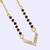 Traditional splendid "v" shape gold plated black beaded adjustable chain mangalsutra for women