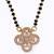 Traditional youthful flower design gold plated black beaded adjustable chain mangalsutra for women