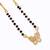 Traditional modish butterfly design gold plated black beaded adjustable chain mangalsutra for women