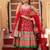 Red Floral Printed Cotton Anarkali Set