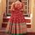 Red Floral Printed Cotton Anarkali Set