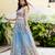 Sky Blue Net Zari Sequins Embroidery Work Lehenga Choli