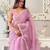 pink multi weaving Sequins jimmy chu saree with blouse piece