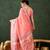 peach woven designer poly cotton saree with blouse piece