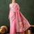 pink woven designer poly cotton saree with blouse piece
