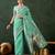 sea green woven designer poly cotton saree with blouse piece