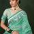 sea green woven designer poly cotton saree with blouse piece